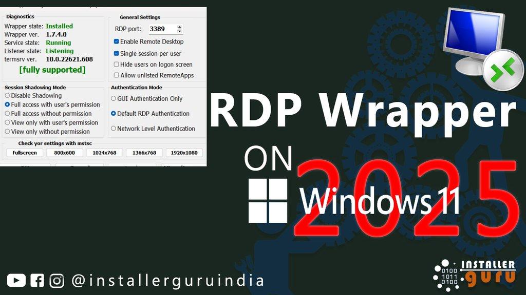 Enable Multiple Remote Desktop Sessions on Windows Using RDPWrap (Free Tool) - Cover Image